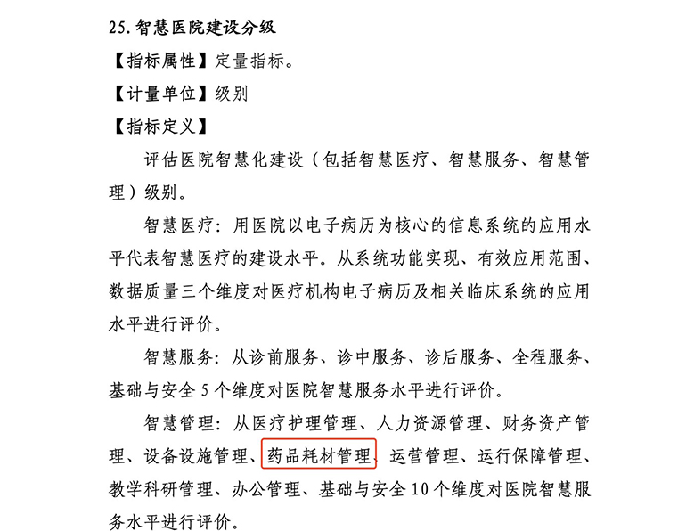 智慧醫(yī)院建設(shè)分級(jí)